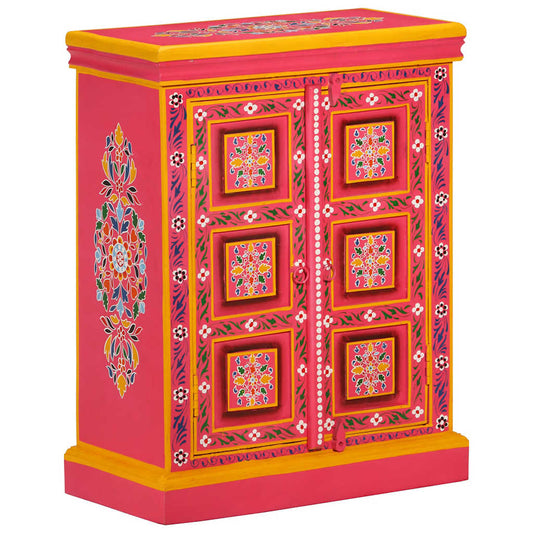 vidaXL Sideboard | Multicolour with pink base | Solid mango wood
