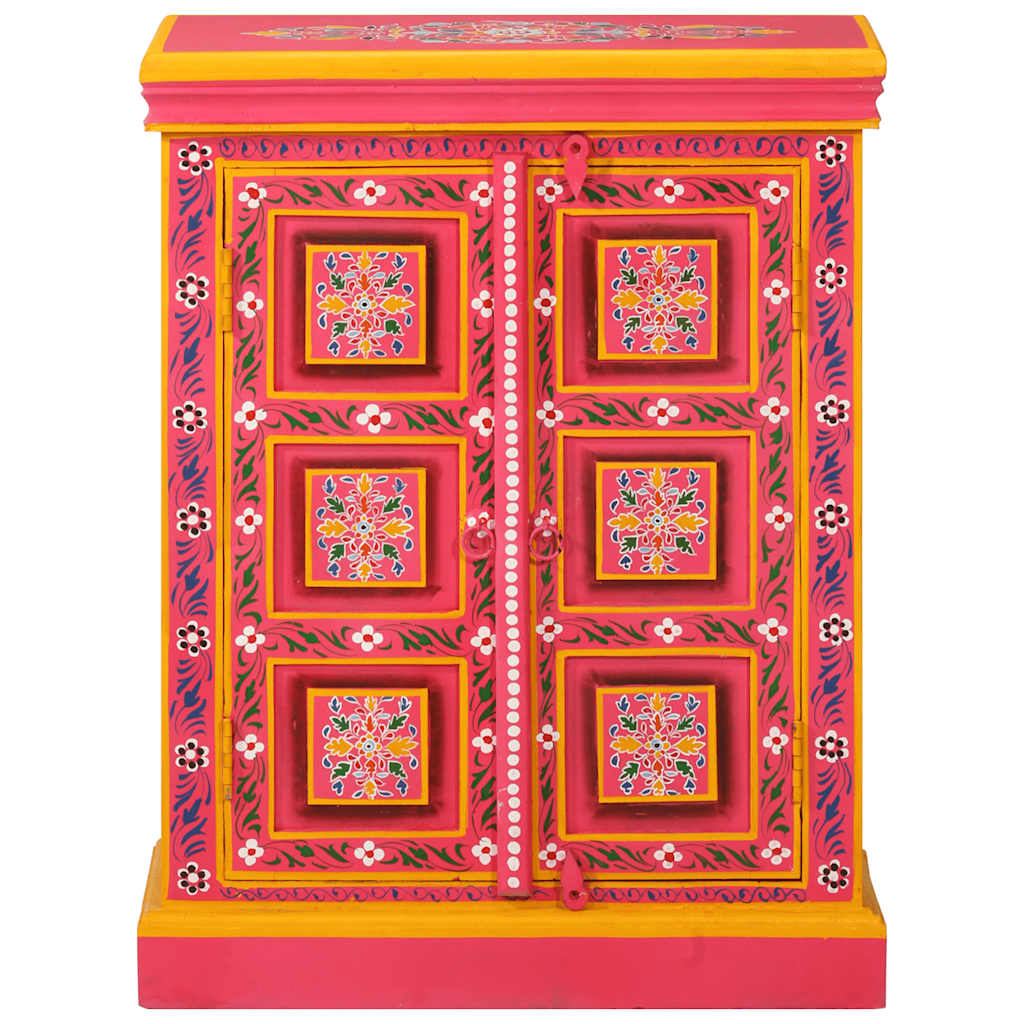 vidaXL Sideboard | Multicolour with pink base | Solid mango wood