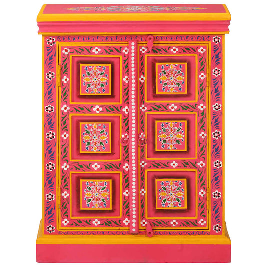 vidaXL Sideboard | Multicolour with pink base | Solid mango wood