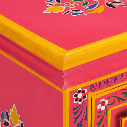 vidaXL Sideboard | Multicolour with pink base | Solid mango wood