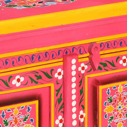 vidaXL Sideboard | Multicolour with pink base | Solid mango wood