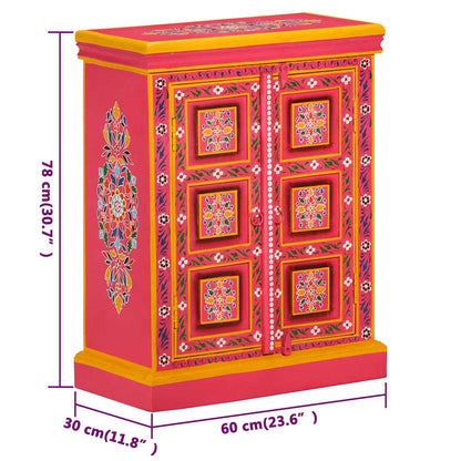 vidaXL Sideboard | Multicolour with pink base | Solid mango wood