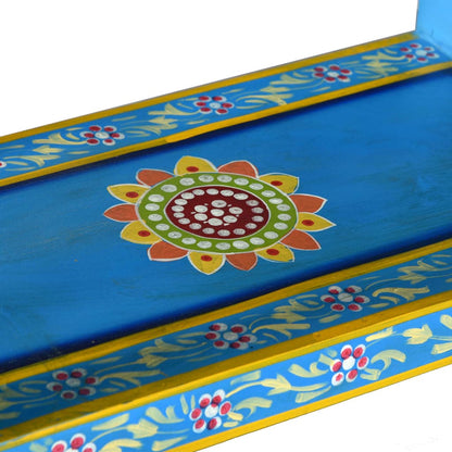 vidaXL Sideboard with Drawers Solid Mango Wood Turquoise Hand Painted
