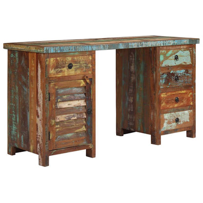 244846 vidaXL Pedestal Desk Solid Reclaimed Wood 140x50x77 cm