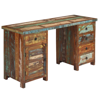 244846 vidaXL Pedestal Desk Solid Reclaimed Wood 140x50x77 cm