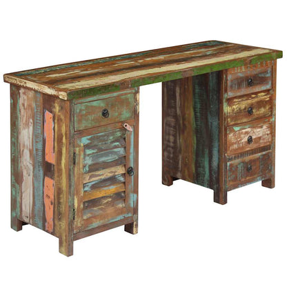 244846 vidaXL Pedestal Desk Solid Reclaimed Wood 140x50x77 cm