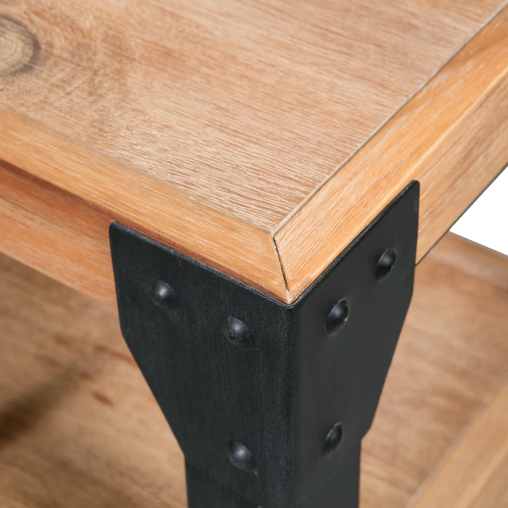 vidaXL Nightstand Solid Acacia Wood Steel 40x30x54 cm