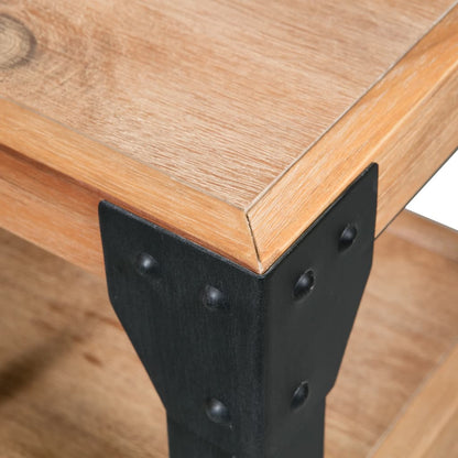 vidaXL Nightstand Solid Acacia Wood Steel 40x30x54 cm