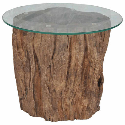 245069 vidaXL Coffee Table Teak Glass 50x40 cm