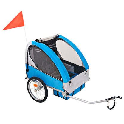 vidaXL Bike Trailer Grey and Blue 30 kg