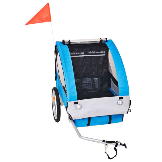 vidaXL Bike Trailer Grey and Blue 30 kg