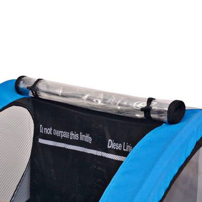 vidaXL Bike Trailer Grey and Blue 30 kg