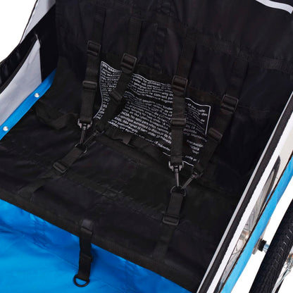 vidaXL Bike Trailer Grey and Blue 30 kg