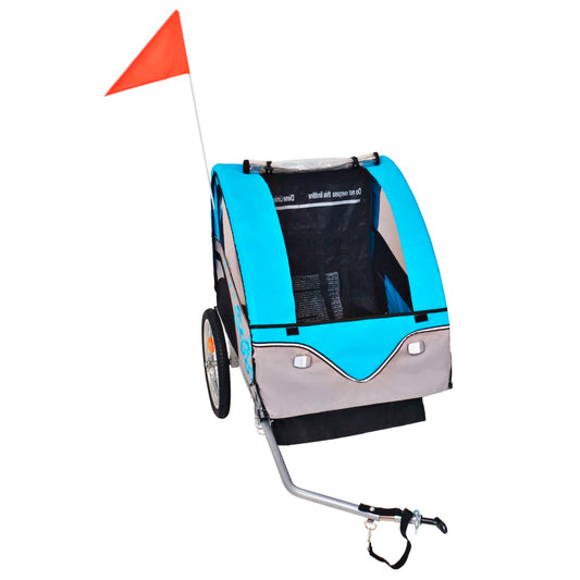 vidaXL Bike Trailer Grey and Blue 30 kg