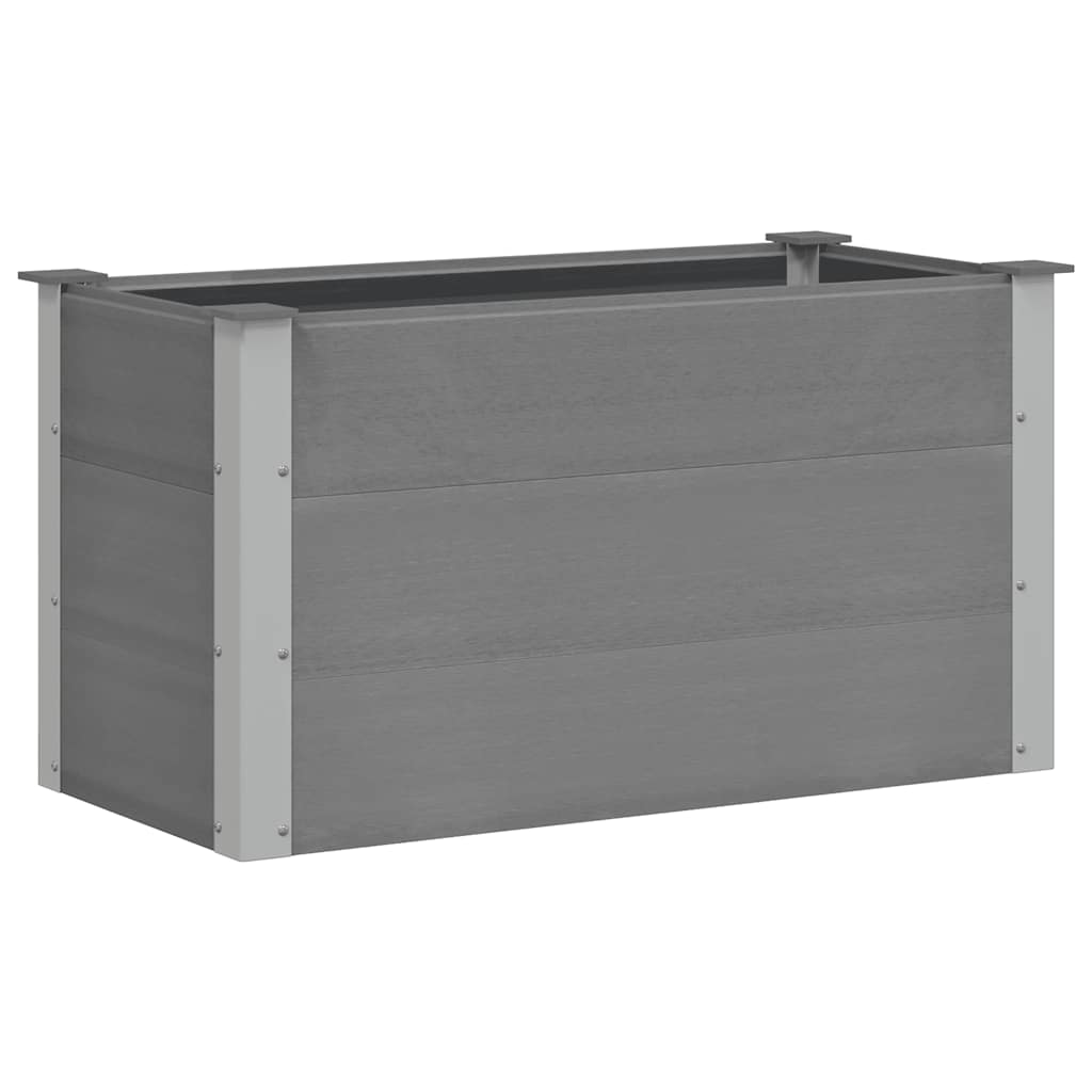 vidaXL Garden Raised Bed | Grey | Wood-plastic composite, Aluminium