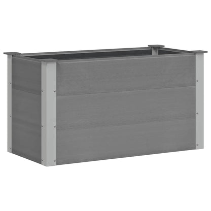 vidaXL Garden Raised Bed | Grey | Wood-plastic composite, Aluminium