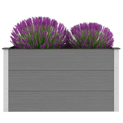 vidaXL Garden Raised Bed | Grey | Wood-plastic composite, Aluminium