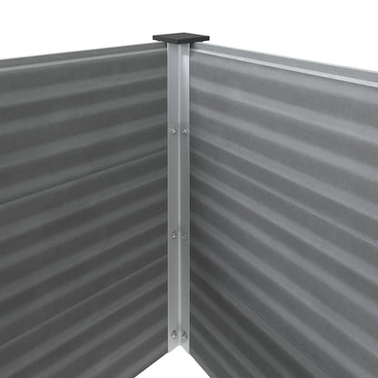 vidaXL Garden Raised Bed | Grey | Wood-plastic composite, Aluminium
