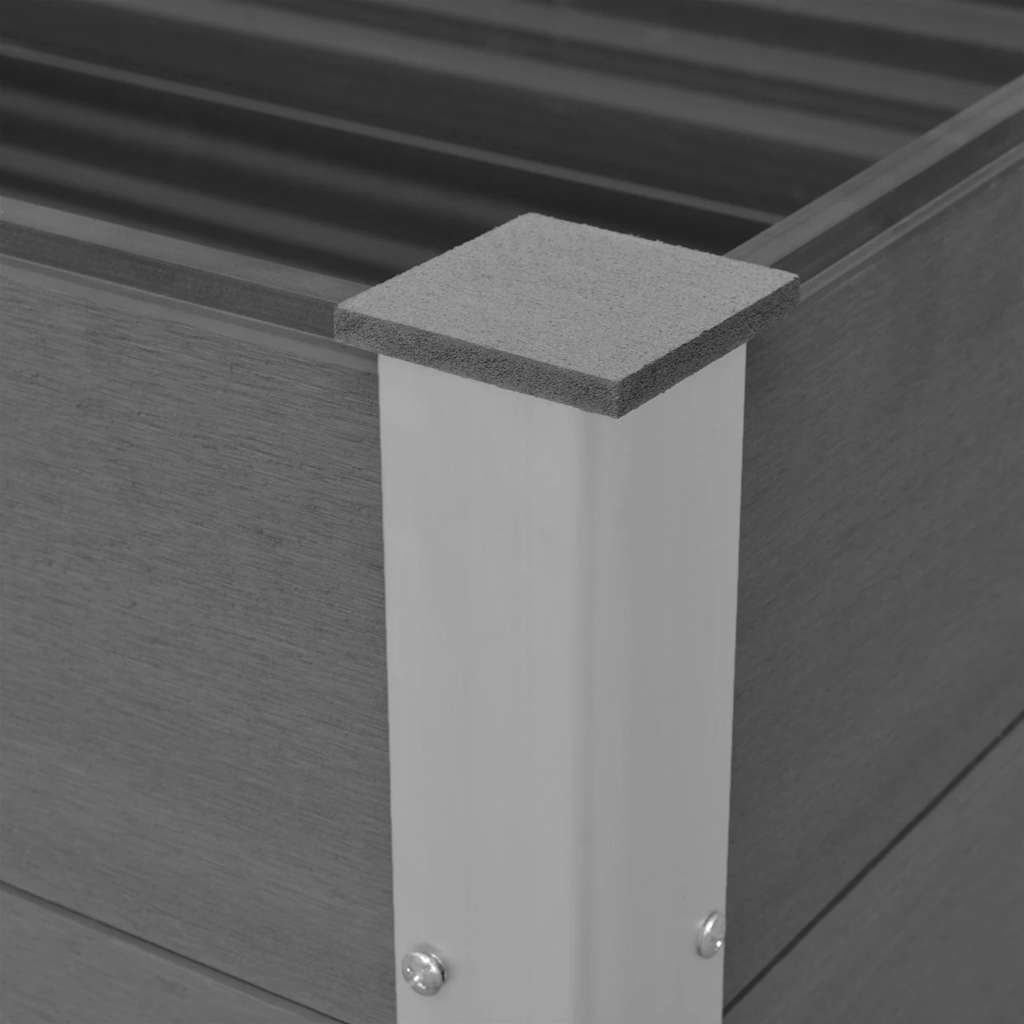 vidaXL Garden Raised Bed | Grey | Wood-plastic composite, Aluminium