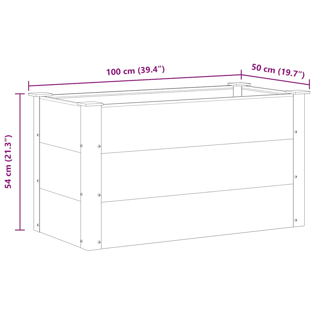 vidaXL Garden Raised Bed | Grey | Wood-plastic composite, Aluminium