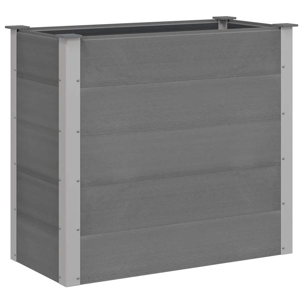 vidaXL Raised Bed | Grey | Wood-plastic composite, Aluminium | 100x50x91 cm