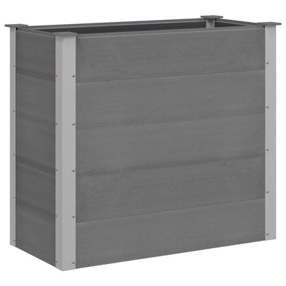 vidaXL Raised Bed | Grey | Wood-plastic composite, Aluminium | 100x50x91 cm