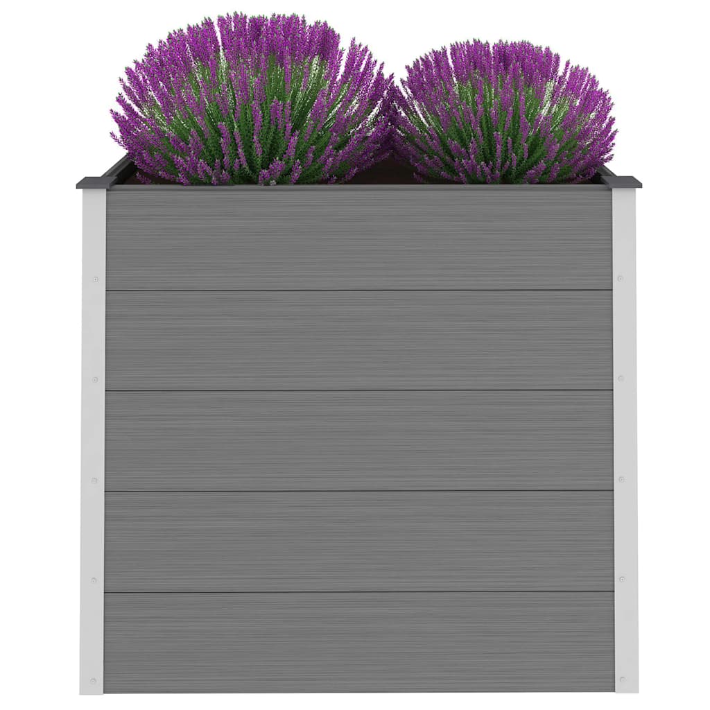 vidaXL Raised Bed | Grey | Wood-plastic composite, Aluminium | 100x50x91 cm