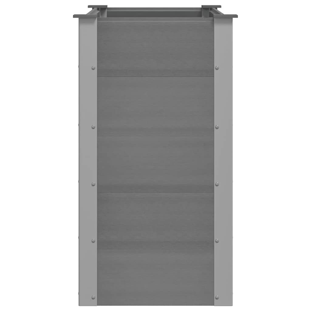 vidaXL Raised Bed | Grey | Wood-plastic composite, Aluminium | 100x50x91 cm