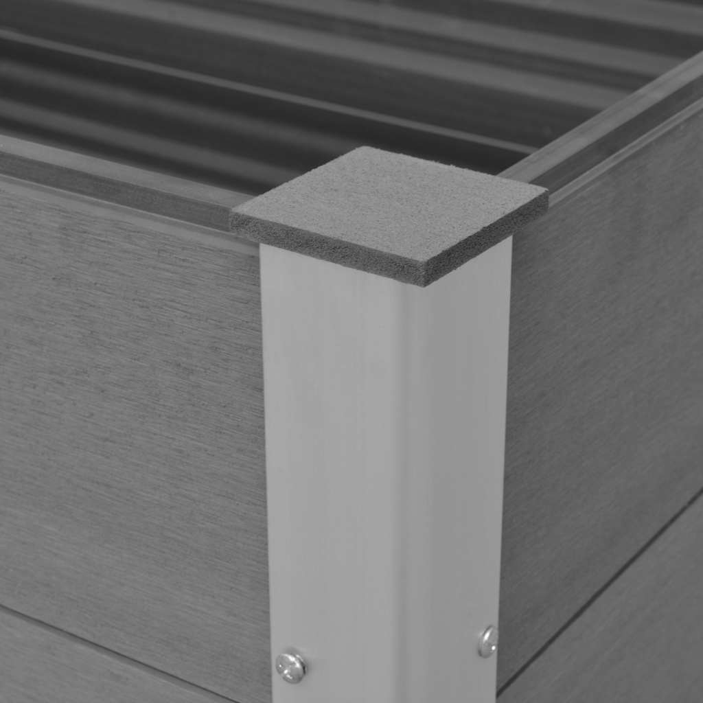 vidaXL Raised Bed | Grey | Wood-plastic composite, Aluminium | 100x50x91 cm
