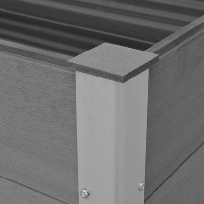 vidaXL Raised Bed | Grey | Wood-plastic composite, Aluminium | 100x50x91 cm