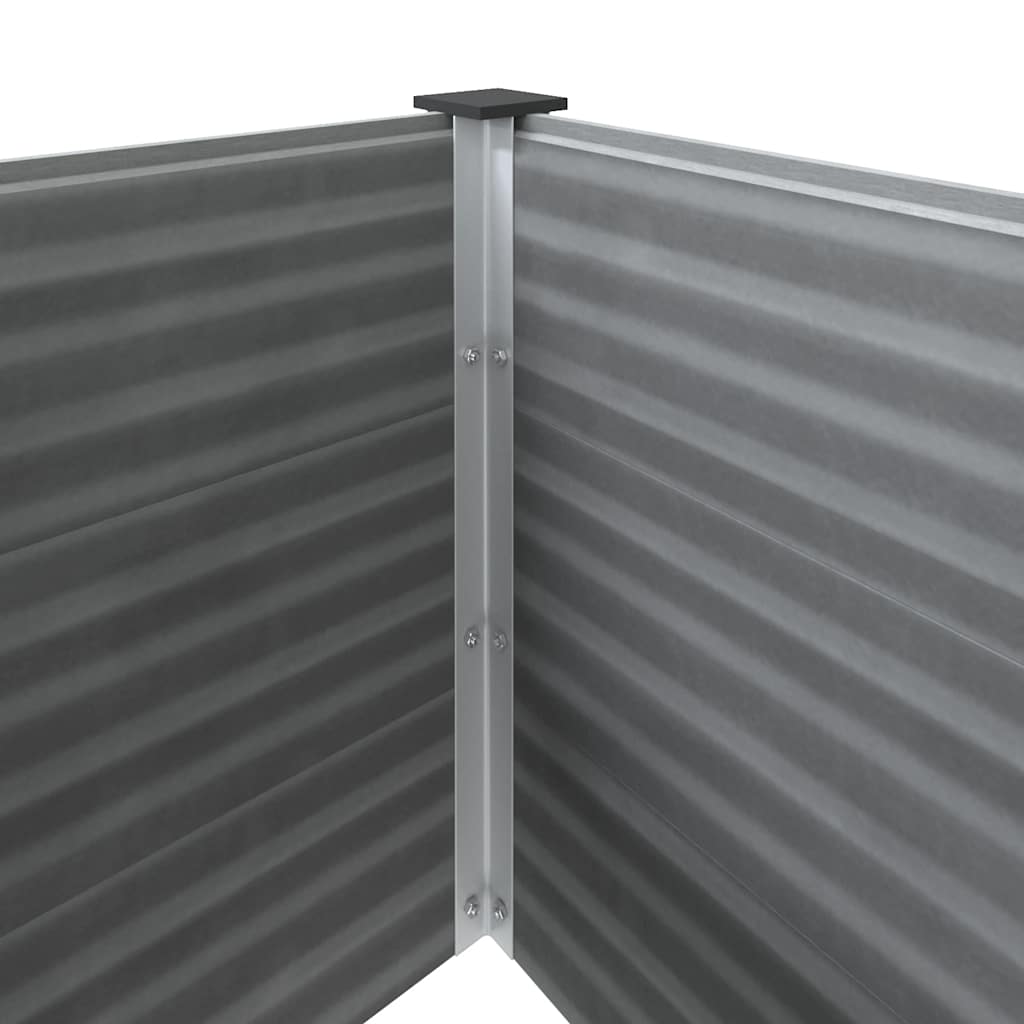 vidaXL Raised Bed | Grey | Wood-plastic composite, Aluminium | 100x50x91 cm