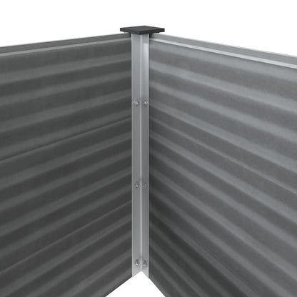 vidaXL Raised Bed | Grey | Wood-plastic composite, Aluminium | 100x50x91 cm