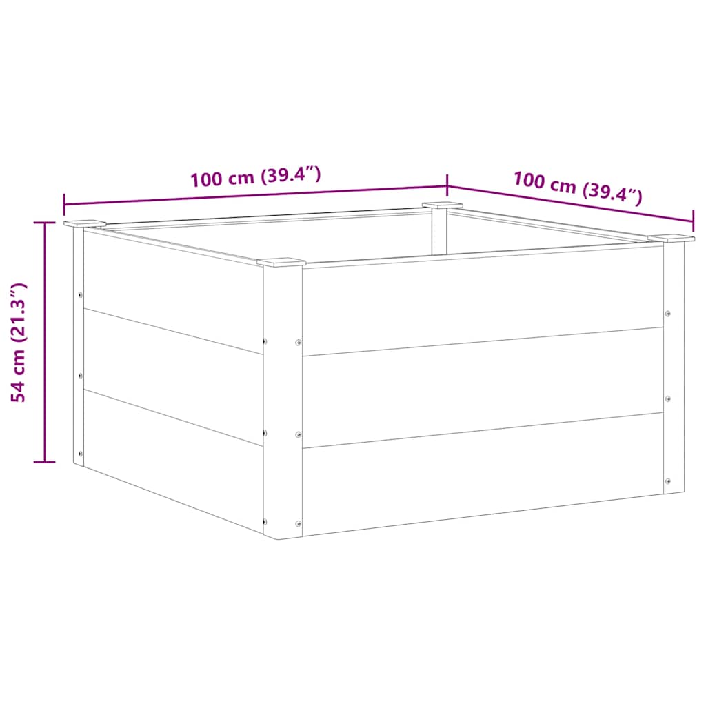 vidaXL Garden Raised Bed WPC 100x100x54 cm Grey