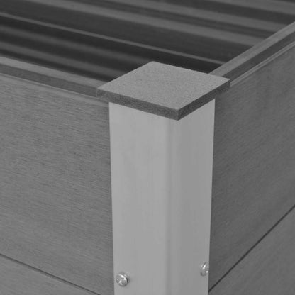 vidaXL Garden Raised Bed | Grey | Wood-plastic composite | 150x50x91 cm