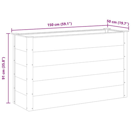 vidaXL Garden Raised Bed | Grey | Wood-plastic composite | 150x50x91 cm