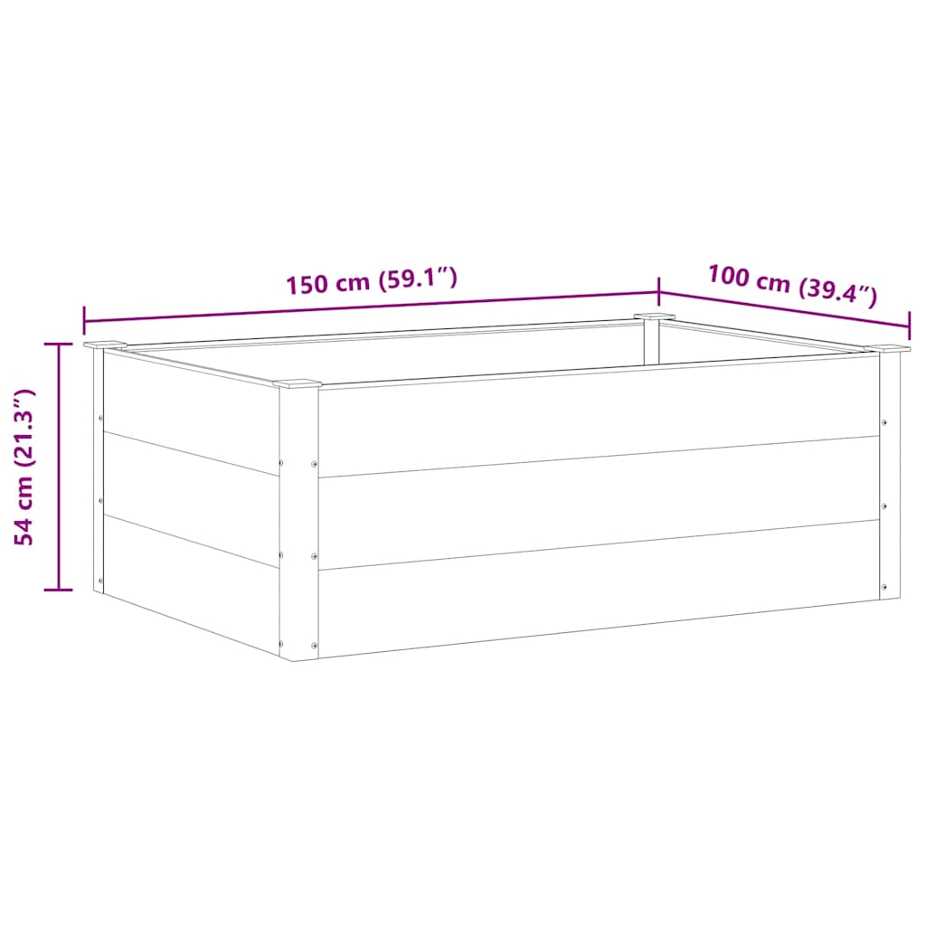 vidaXL Garden Raised Bed WPC 150x100x54 cm Grey