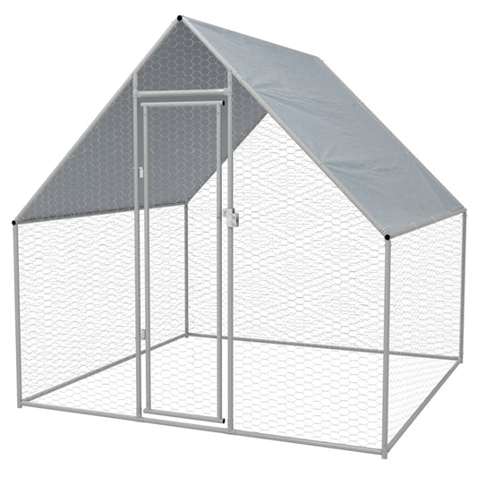 170494 vidaXL Outdoor Chicken Cage 2x2x1,92 m Galvanised Steel