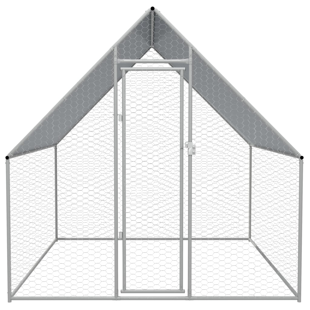 170494 vidaXL Outdoor Chicken Cage 2x2x1,92 m Galvanised Steel