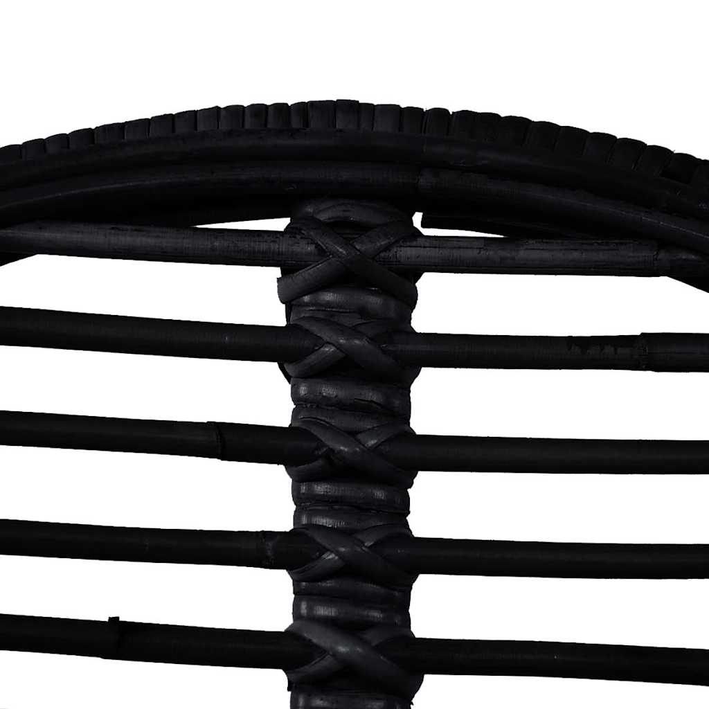 vidaXL Dining Chairs 2 pcs Black Natural Rattan