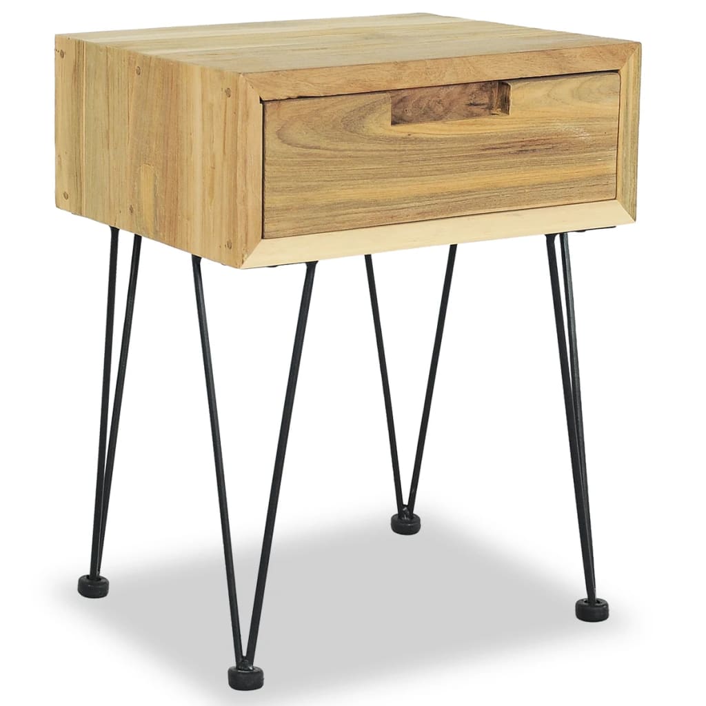 vidaXL Bedside Cabinet 40x30x50 cm Solid Teak