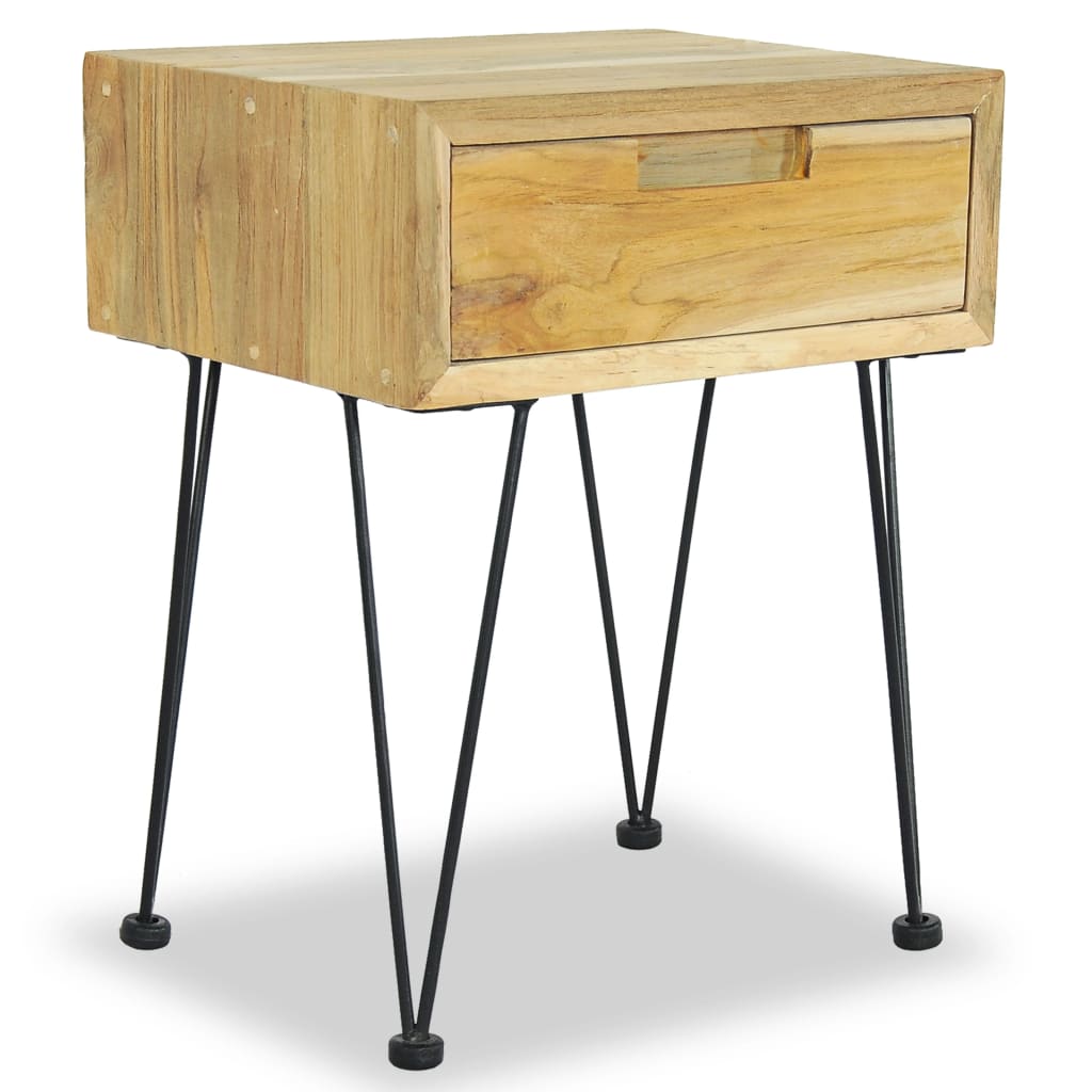vidaXL Bedside Cabinet 40x30x50 cm Solid Teak