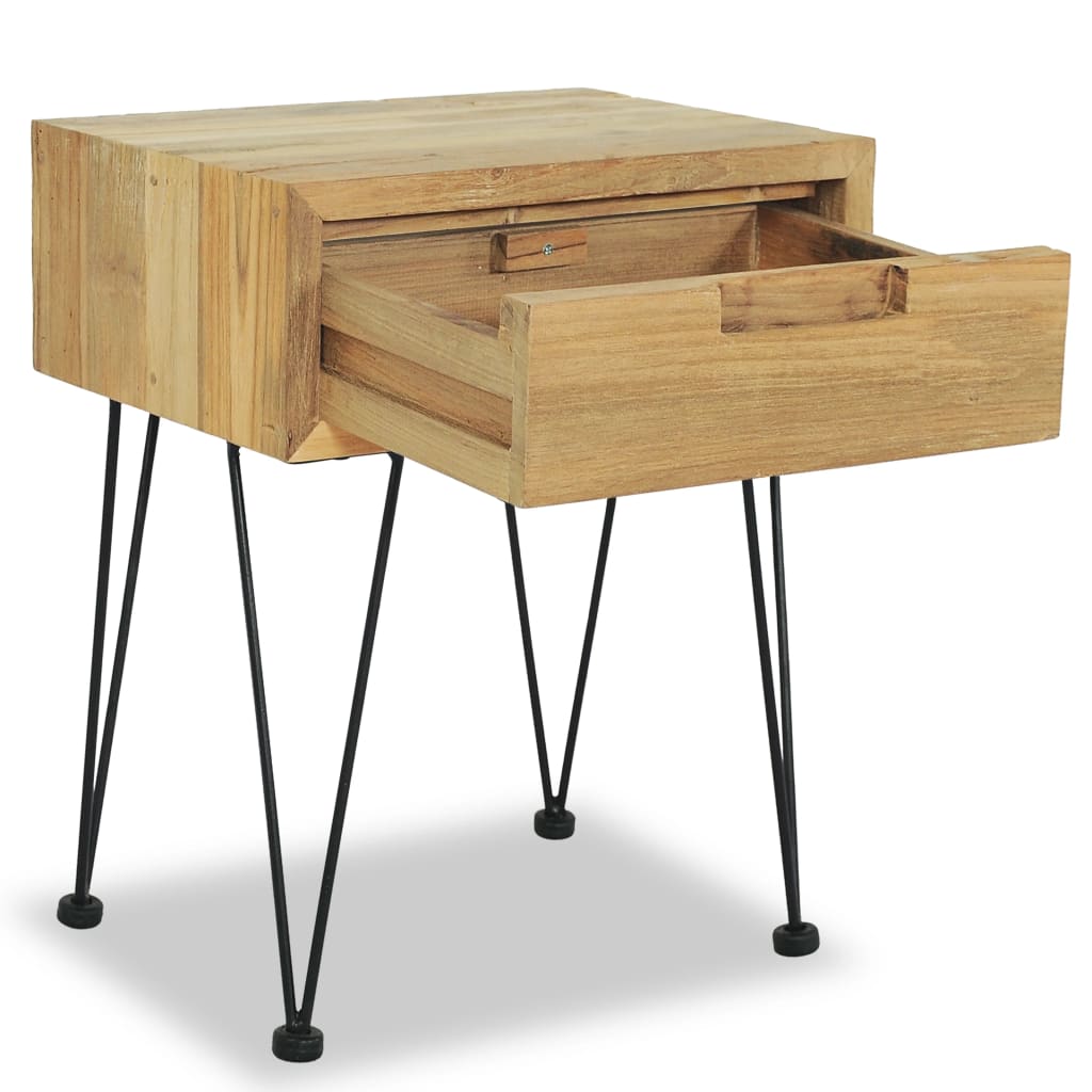 vidaXL Bedside Cabinet 40x30x50 cm Solid Teak