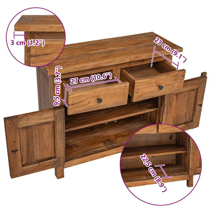 vidaXL Sideboard Solid Mahogany Wood 75x30x65 cm