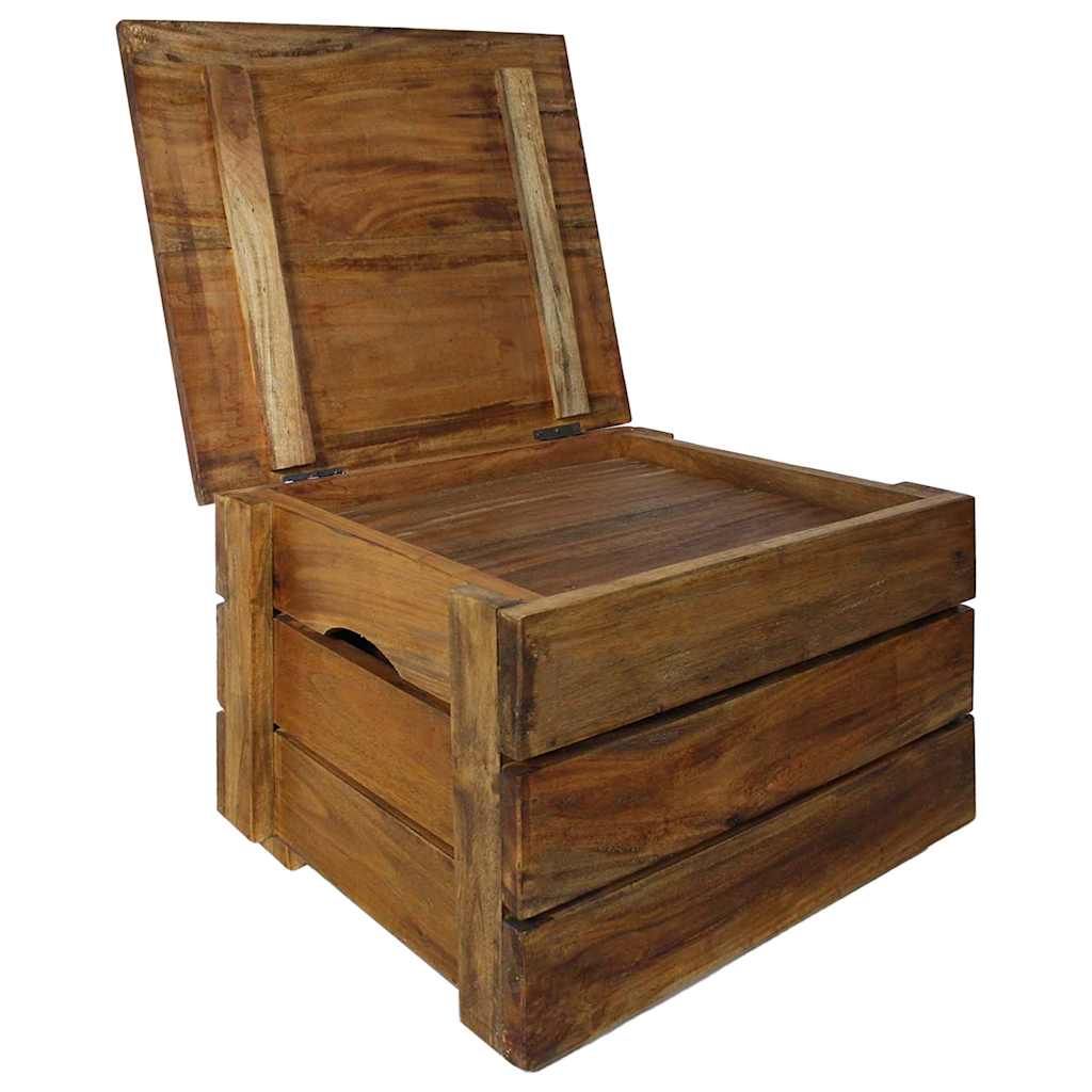 vidaXL Storage Crate Set 2 Pieces Solid Mahogany Wood