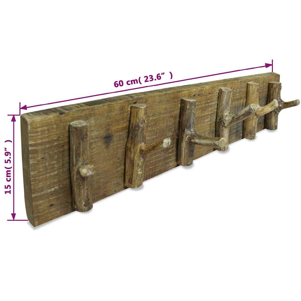 244501 vidaXL Coat Rack Mixed Recycled Wood 60x15 cm
