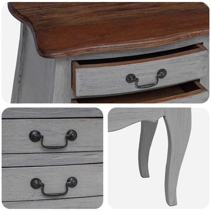 vidaXL Bedside Cabinet Solid Mahogany Wood 48x35x64 cm