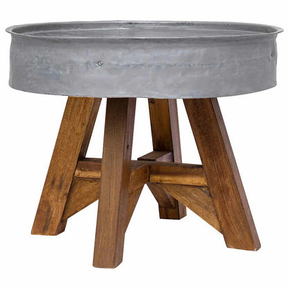 vidaXL Coffee Table Mixed Recycled Wood 60x45 cm Silver