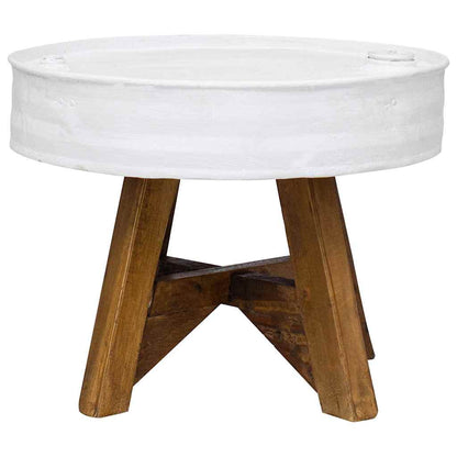 vidaXL Coffee Table Solid Reclaimed Wood 60x45 cm White