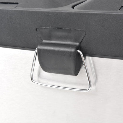 vidaXL Recycling Pedal Bin Garbage Trash Bin Stainless Steel 36 L