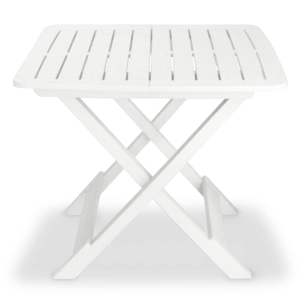 vidaXL Garden Furniture Set | White | Plastic |  Foldable  | Bistro Table